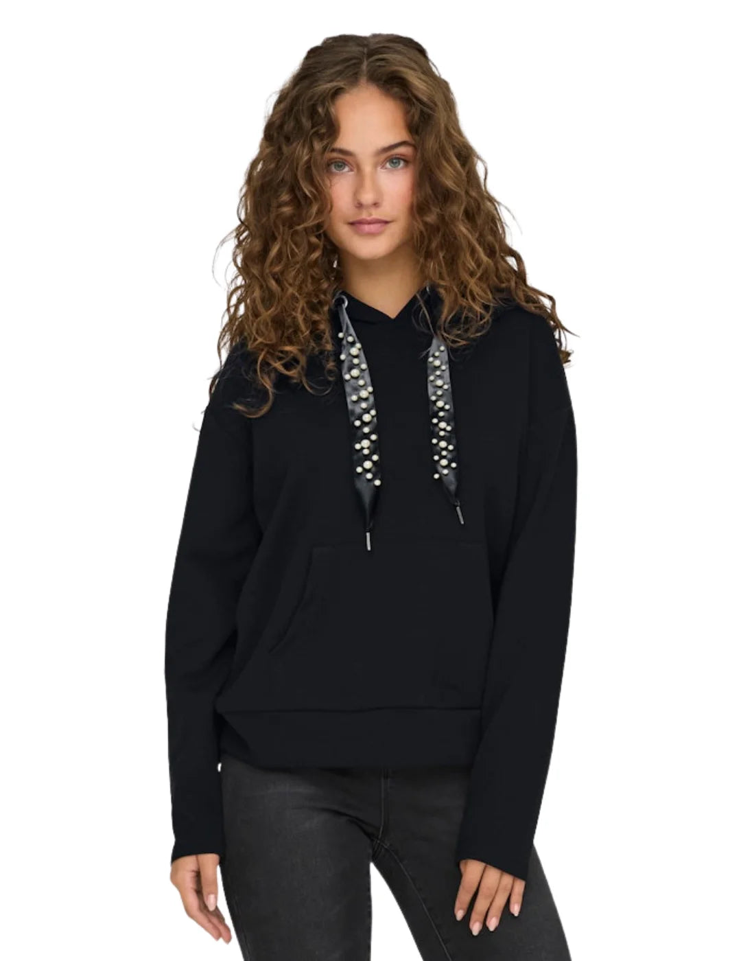 Sudadera Capucha ONLY Fancy Negro | Bicos de Fío