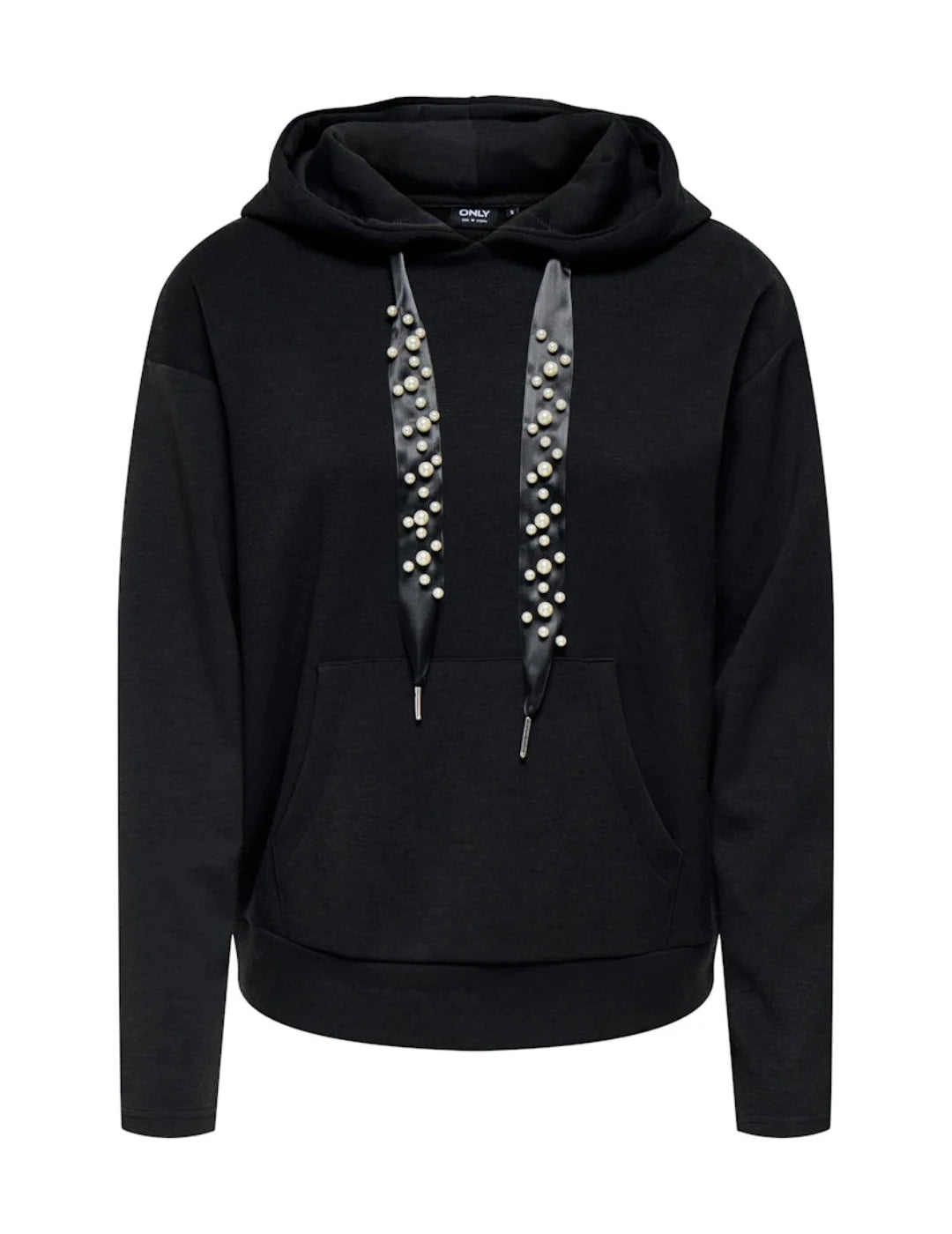 Sudadera Capucha ONLY Fancy Negro | Bicos de Fío
