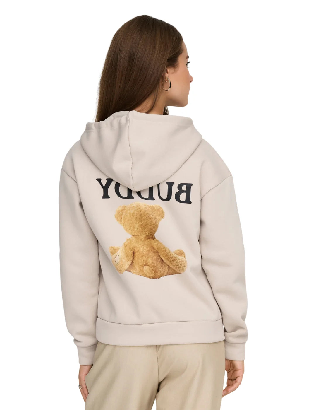 Sudadera Oso ONLY Ricky Beige | Bicos de Fío
