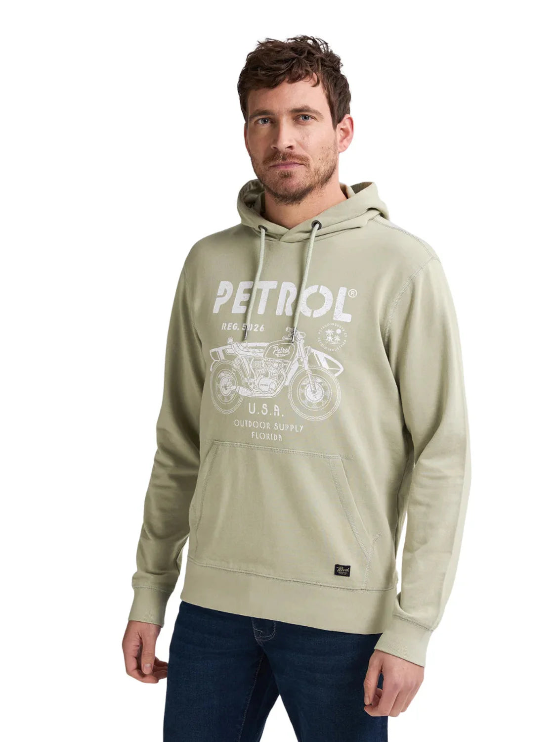 Sudadera Petrol Industries Print Moto Verde | Bicos de Fío