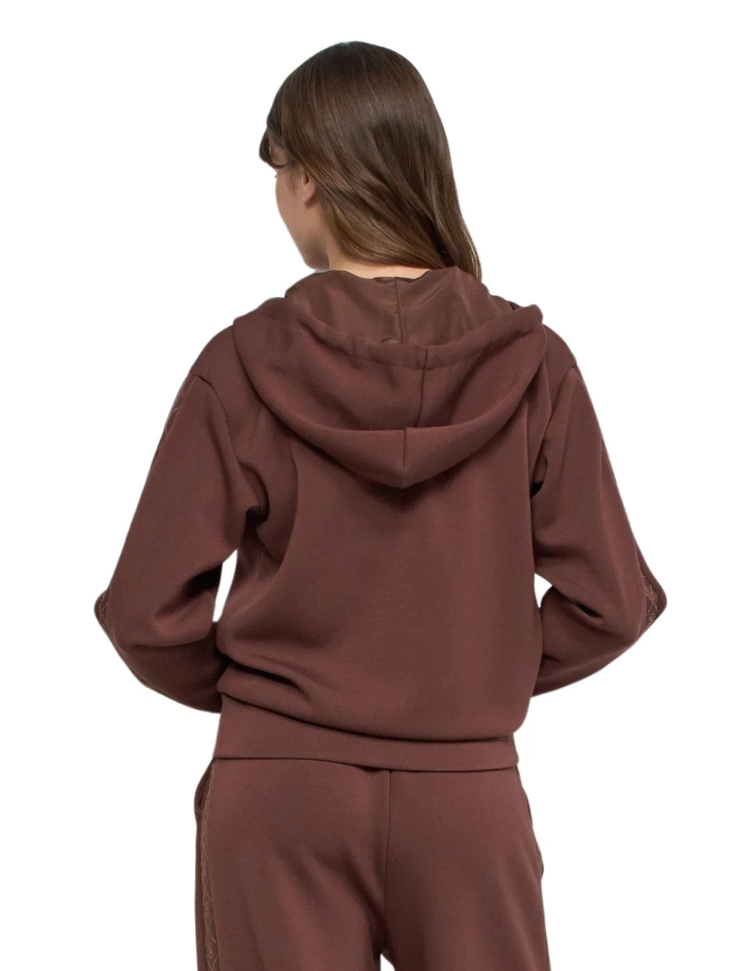 Sudadera Cremallera Salsa Jeans Franja Marrón | Bicos de Fío