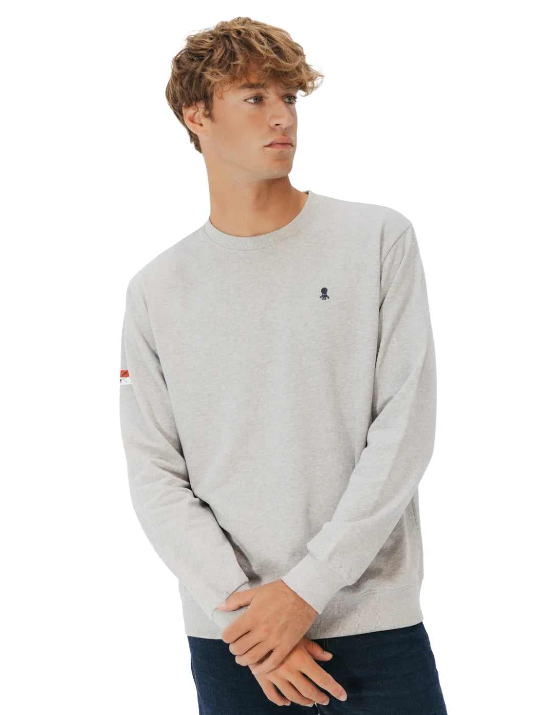 Sudadera El Pulpo Bordado Heritage Gris | Bicos de Fío