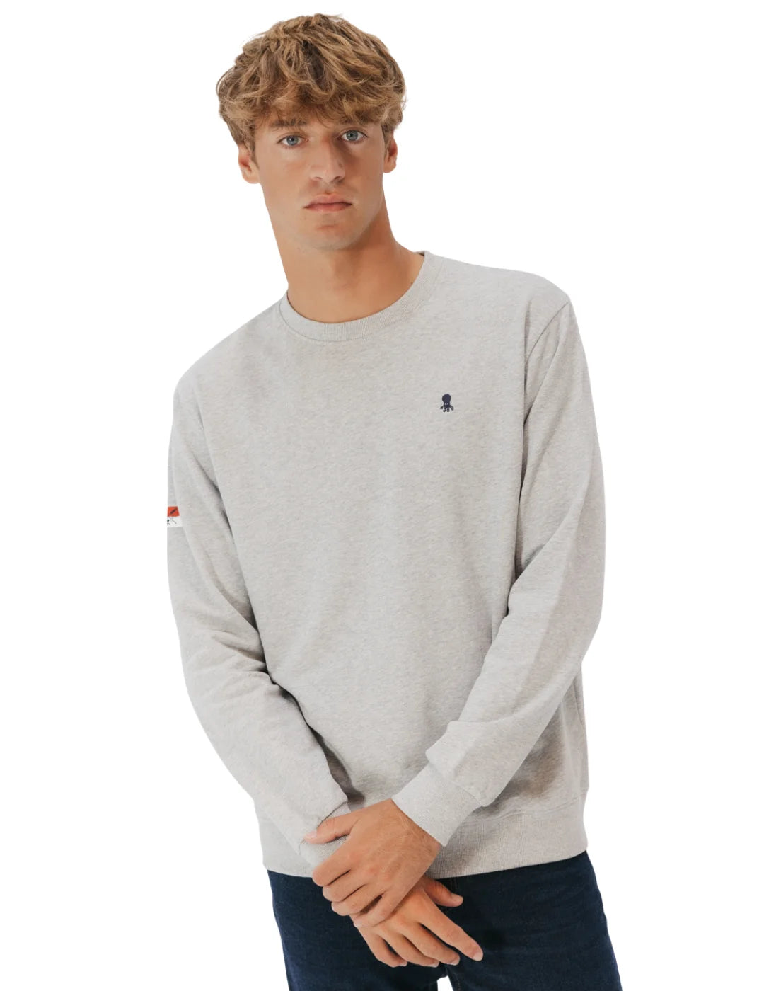 Sudadera El Pulpo Bordado Heritage Gris | Bicos de Fío