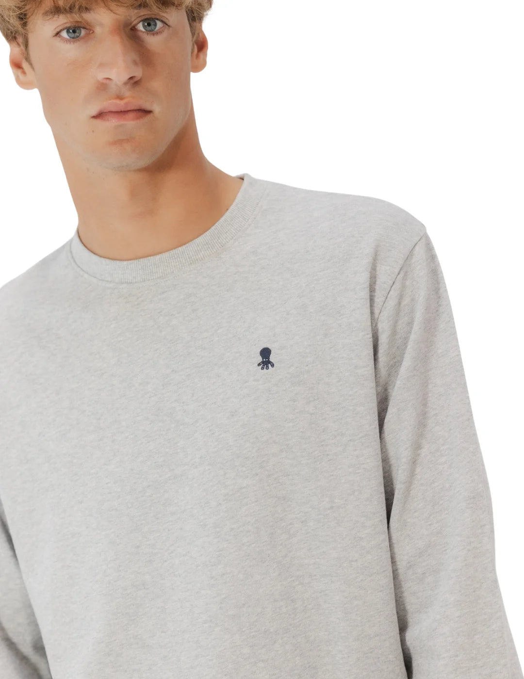 Sudadera El Pulpo Bordado Heritage Gris | Bicos de Fío