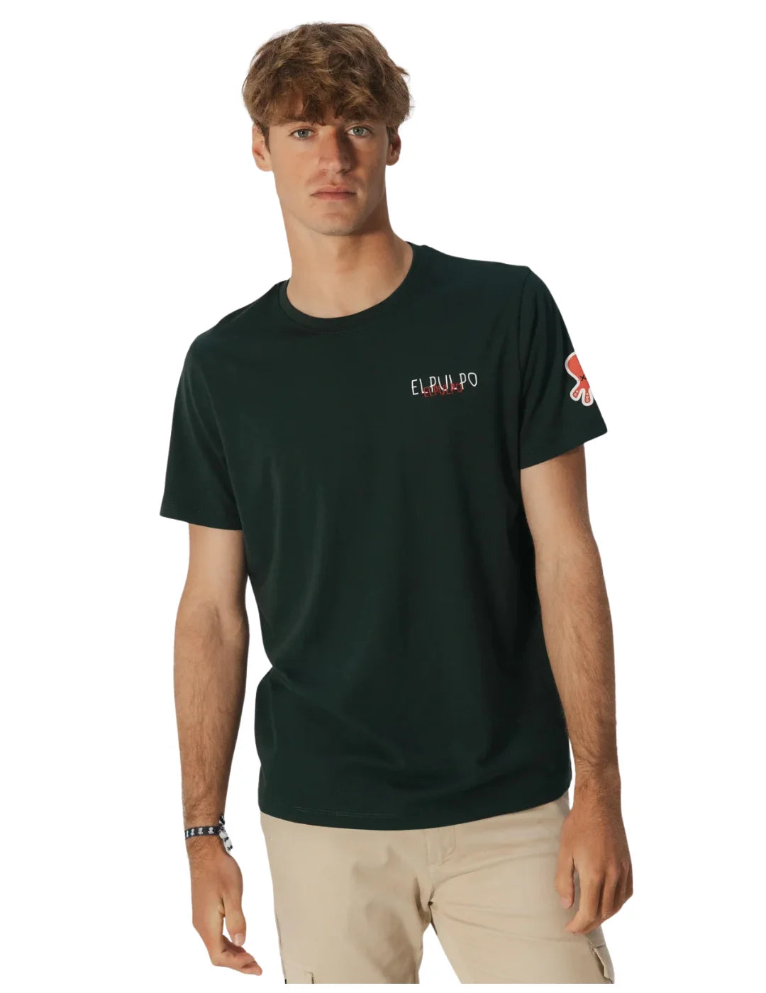 Camiseta El Pulpo Triple Logo Desgastado Verde | Bicos de Fío