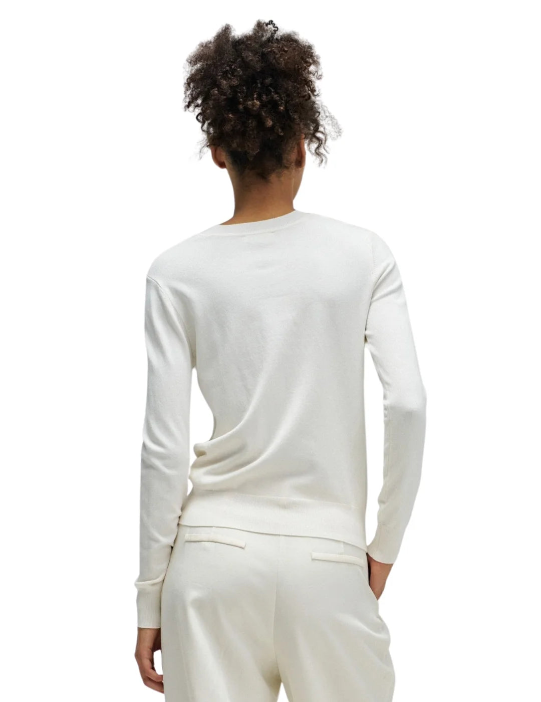 Sudadera Fina Salsa Jeans Blanco Perla | Bicos de Fío