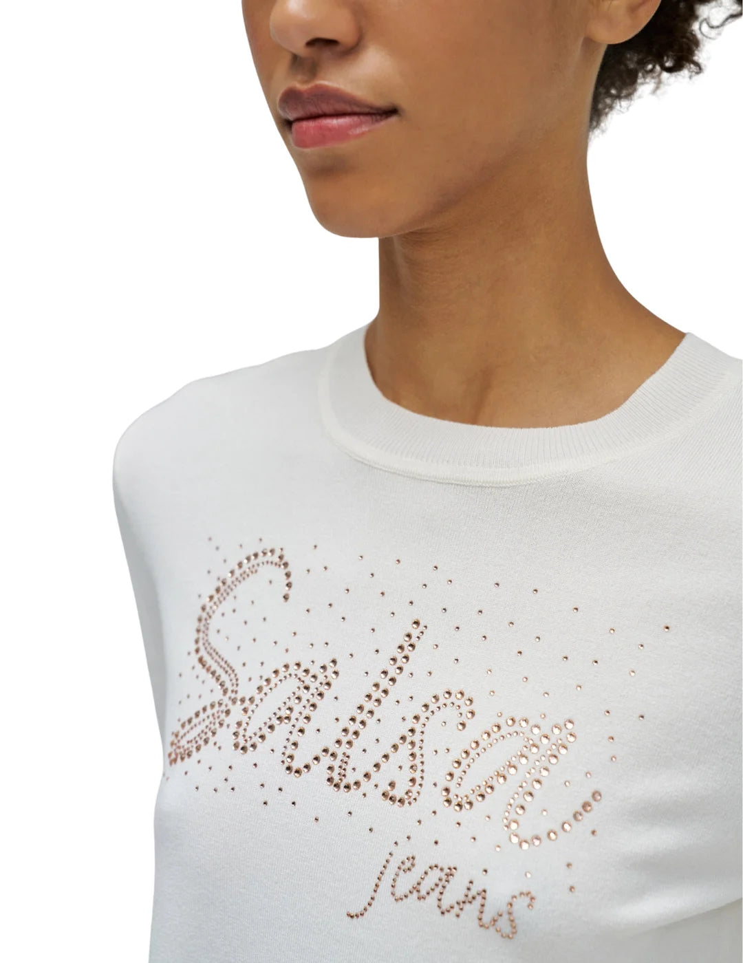 Sudadera Fina Salsa Jeans Blanco Perla | Bicos de Fío