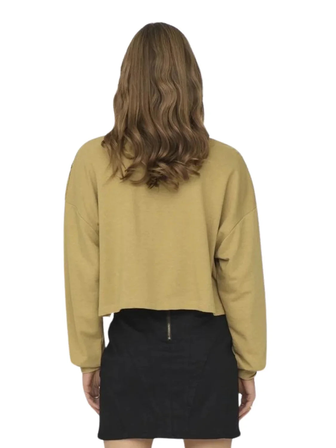 Sudadera Corta Flecos Only Onlnani Camel | Bicos de Fío