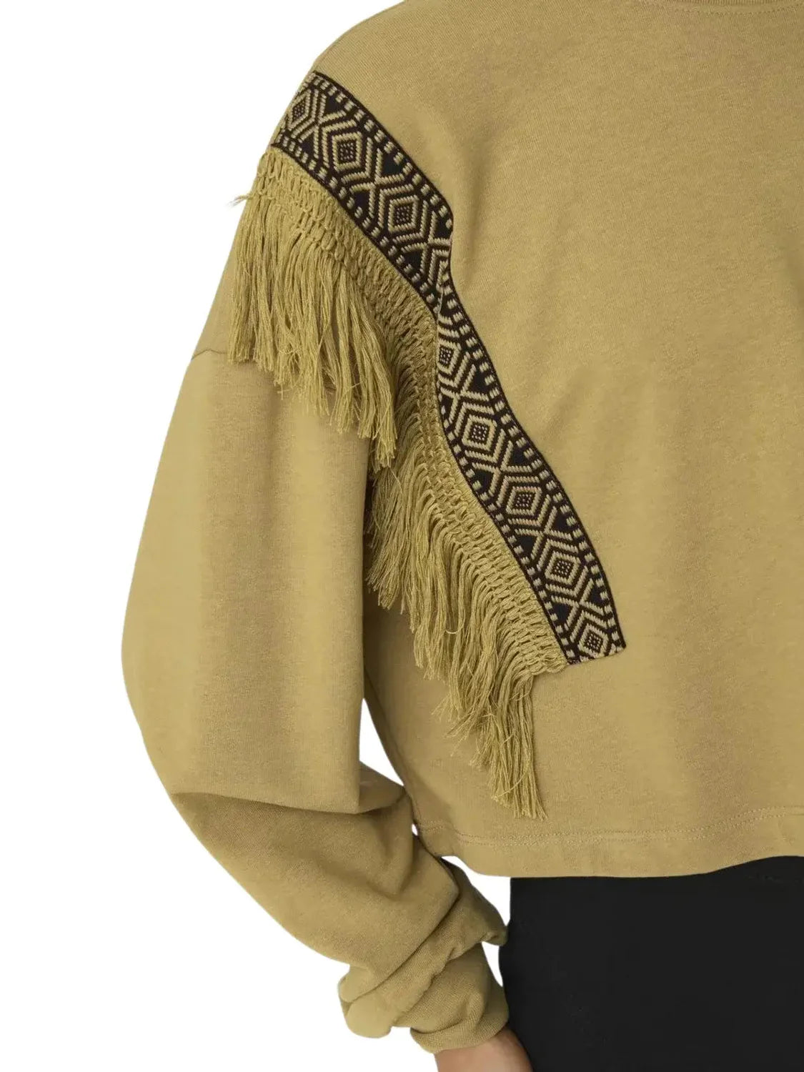 Sudadera Corta Flecos Only Onlnani Camel | Bicos de Fío