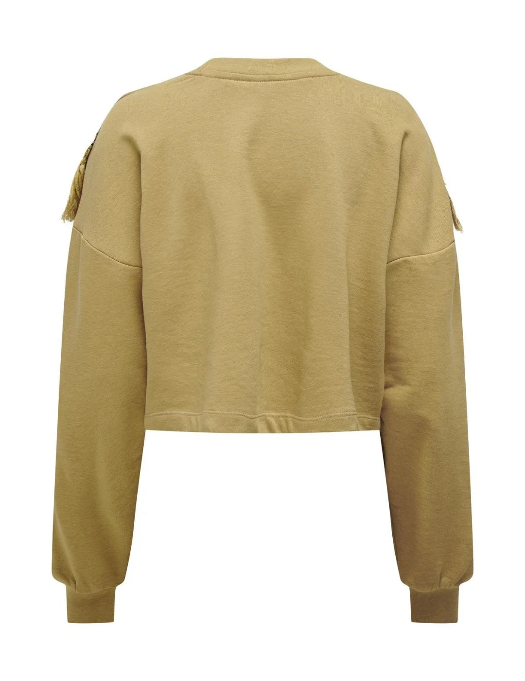 Sudadera Corta Flecos Only Onlnani Camel | Bicos de Fío