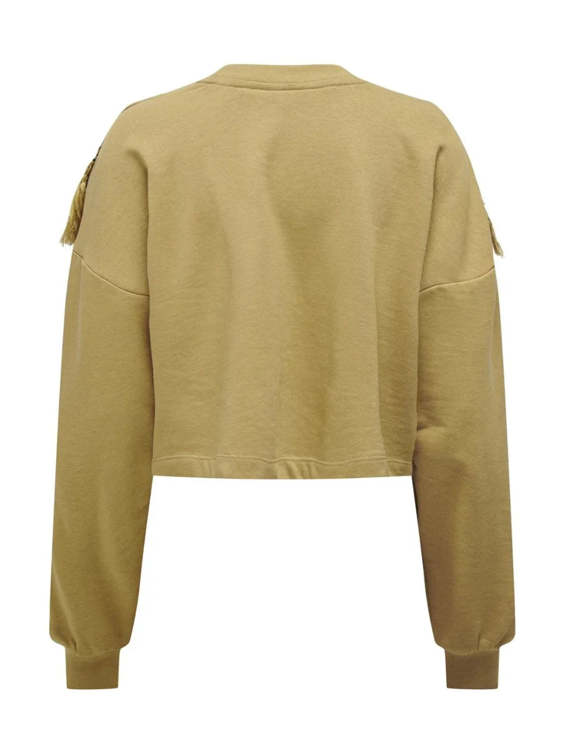 Sudadera Corta Flecos Only Onlnani Camel | Bicos de Fío