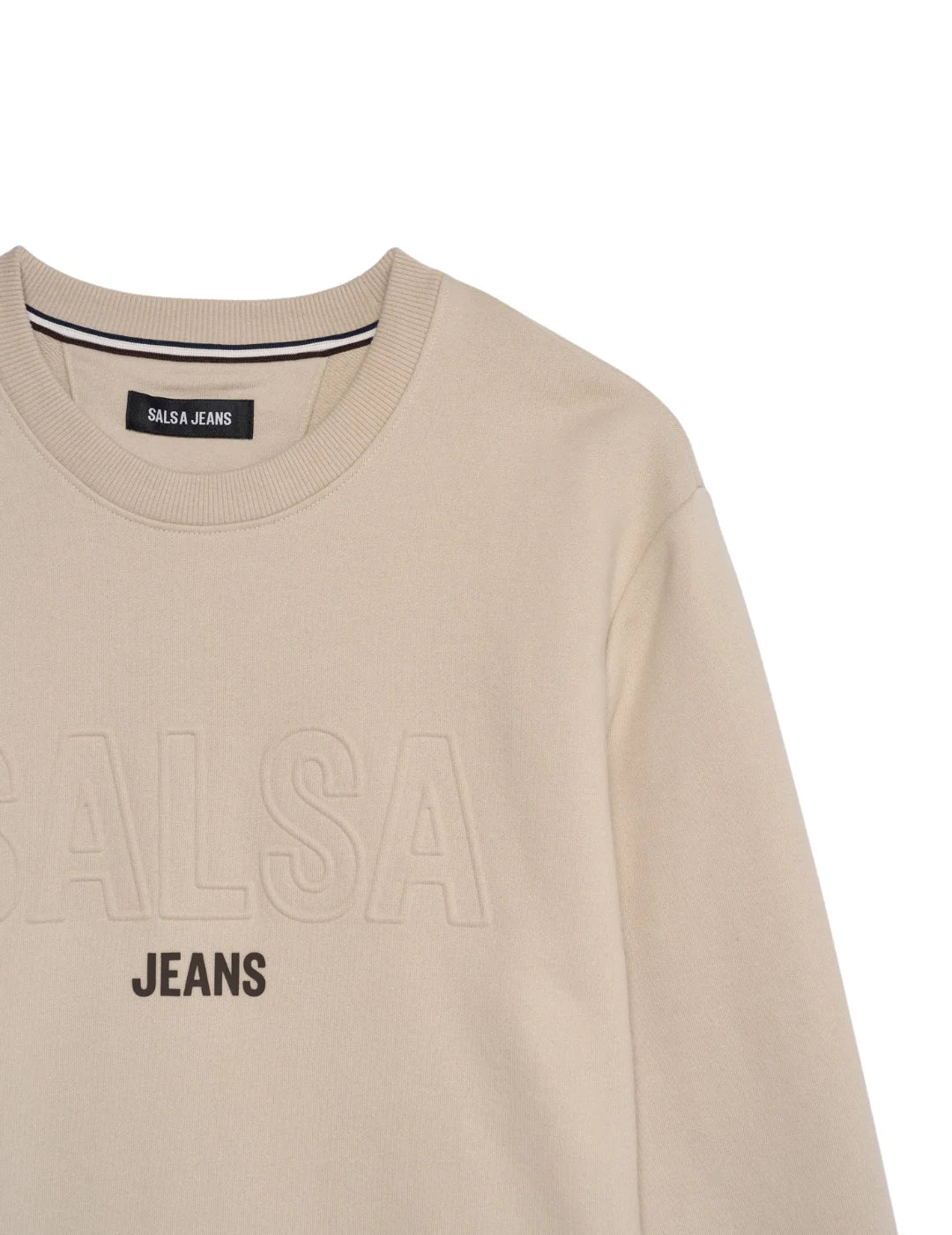 Sudadera Fleece Logo Salsa Jeans Beige | Bicos de Fío