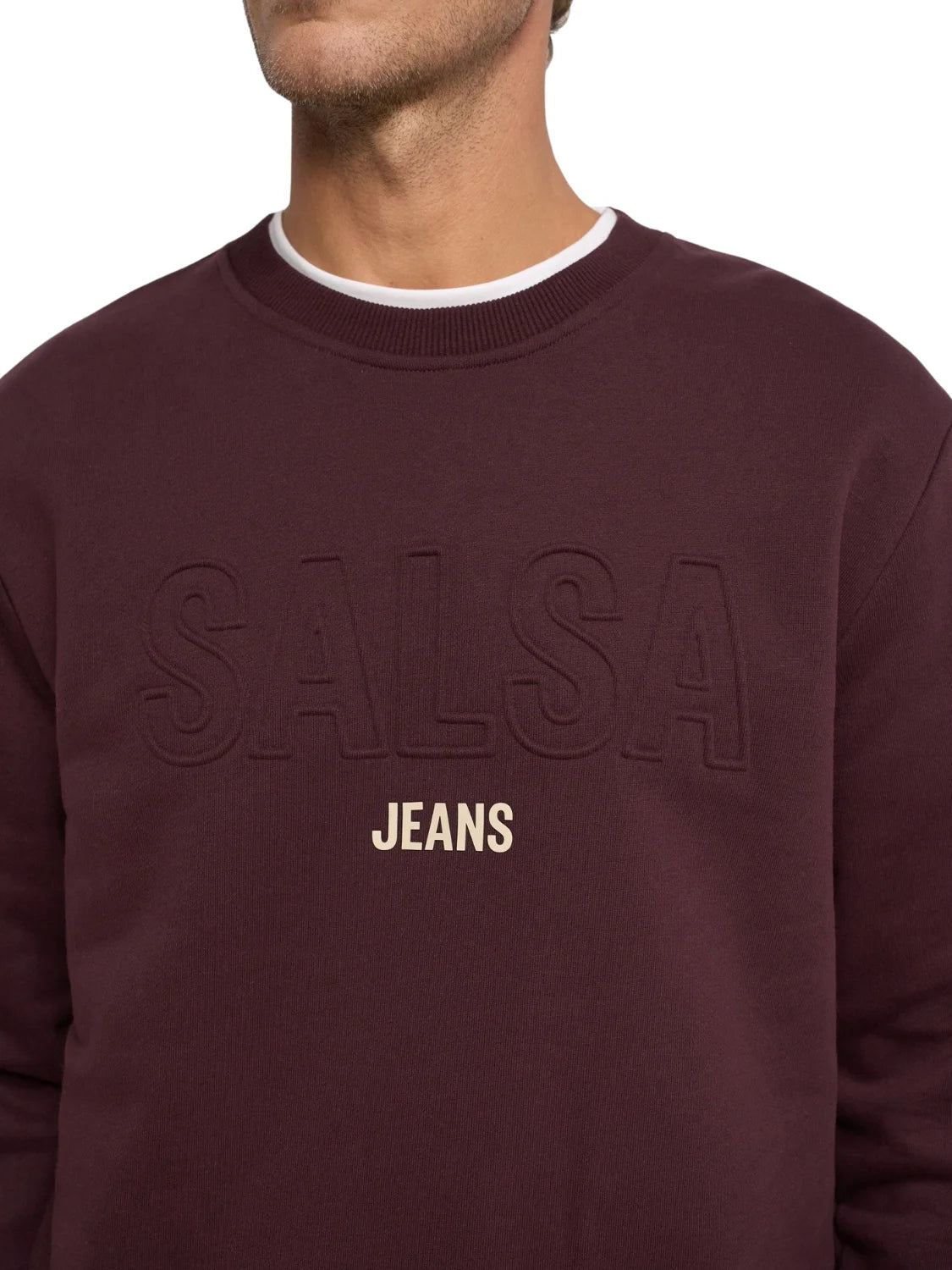 Sudadera Fleece Logo Salsa Jeans Burdeos | Bicos de Fío