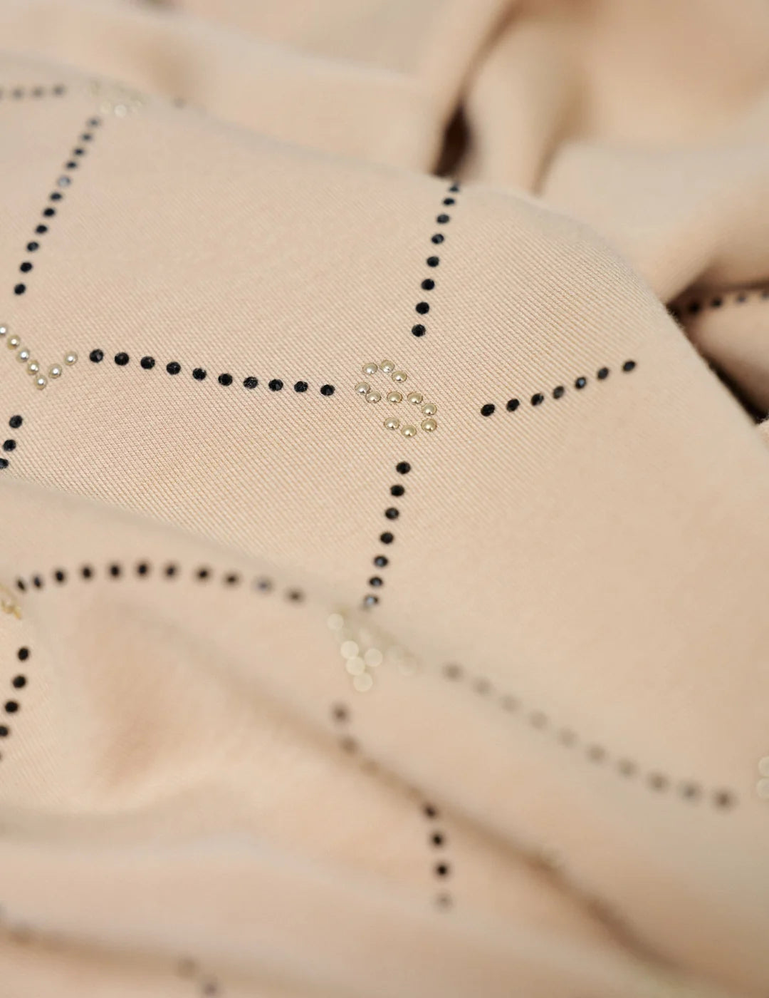 Sudadera Franja Brillos Salsa Jeans Beige | Bicos de Fío
