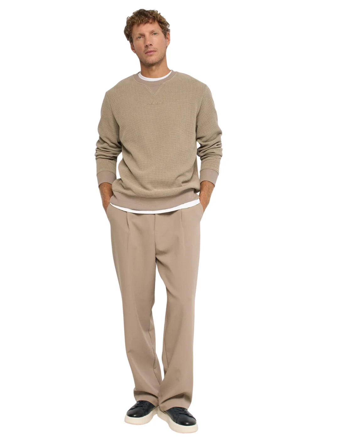 Sudadera Jacquard Salsa Jeans Beige | Bicos de Fío