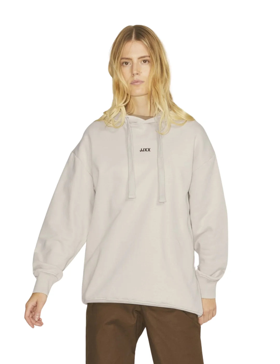 Sudadera Loose Con Capucha JJXX Jxcleo Beige | Bicos de Fío