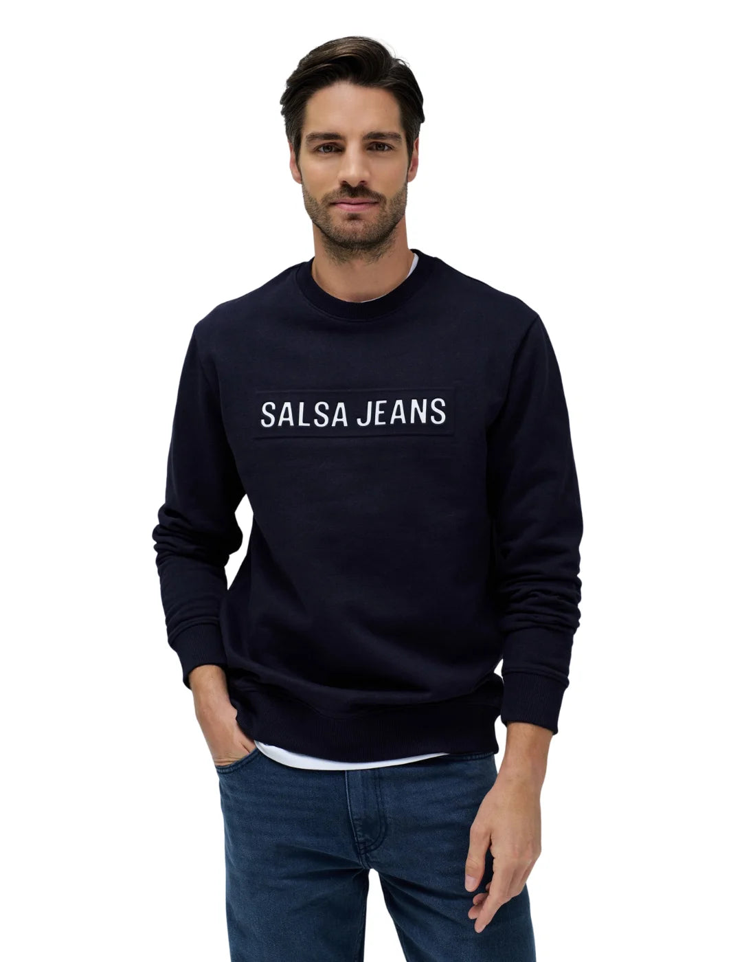 Sudadera Salsa Jeans Special Branding Azul Marino Bicos de Fío