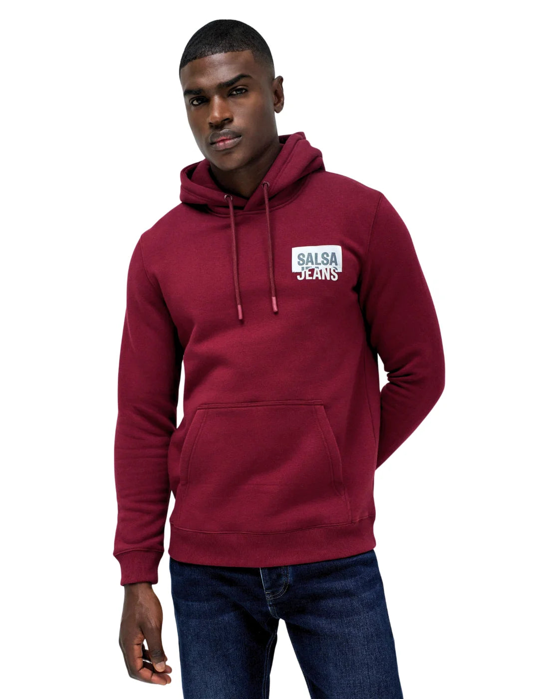 Sudadera Capucha Salsa Jeans Logo Foil Granate | Bicos de Fío