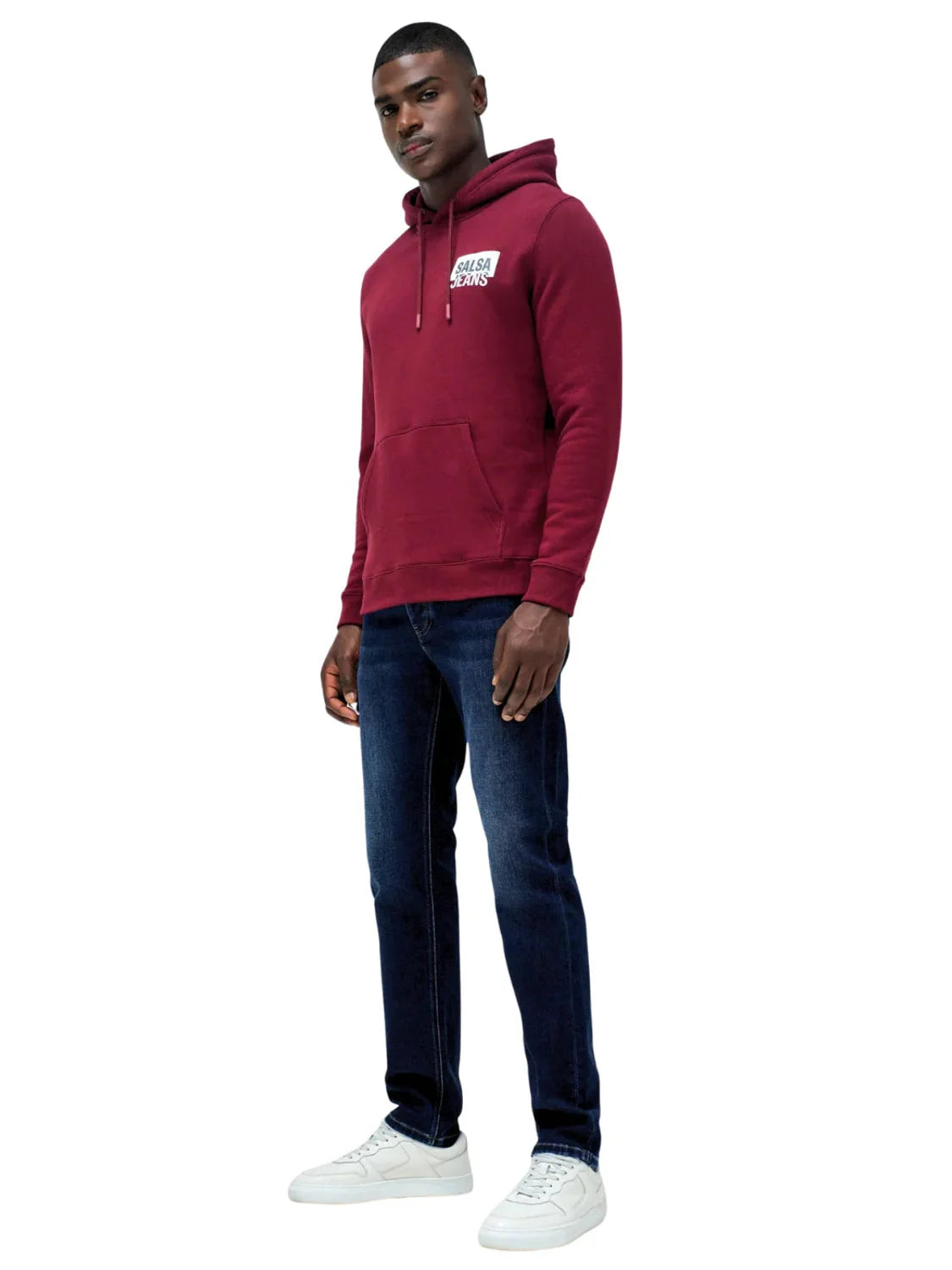 Sudadera Capucha Salsa Jeans Logo Foil Granate | Bicos de Fío