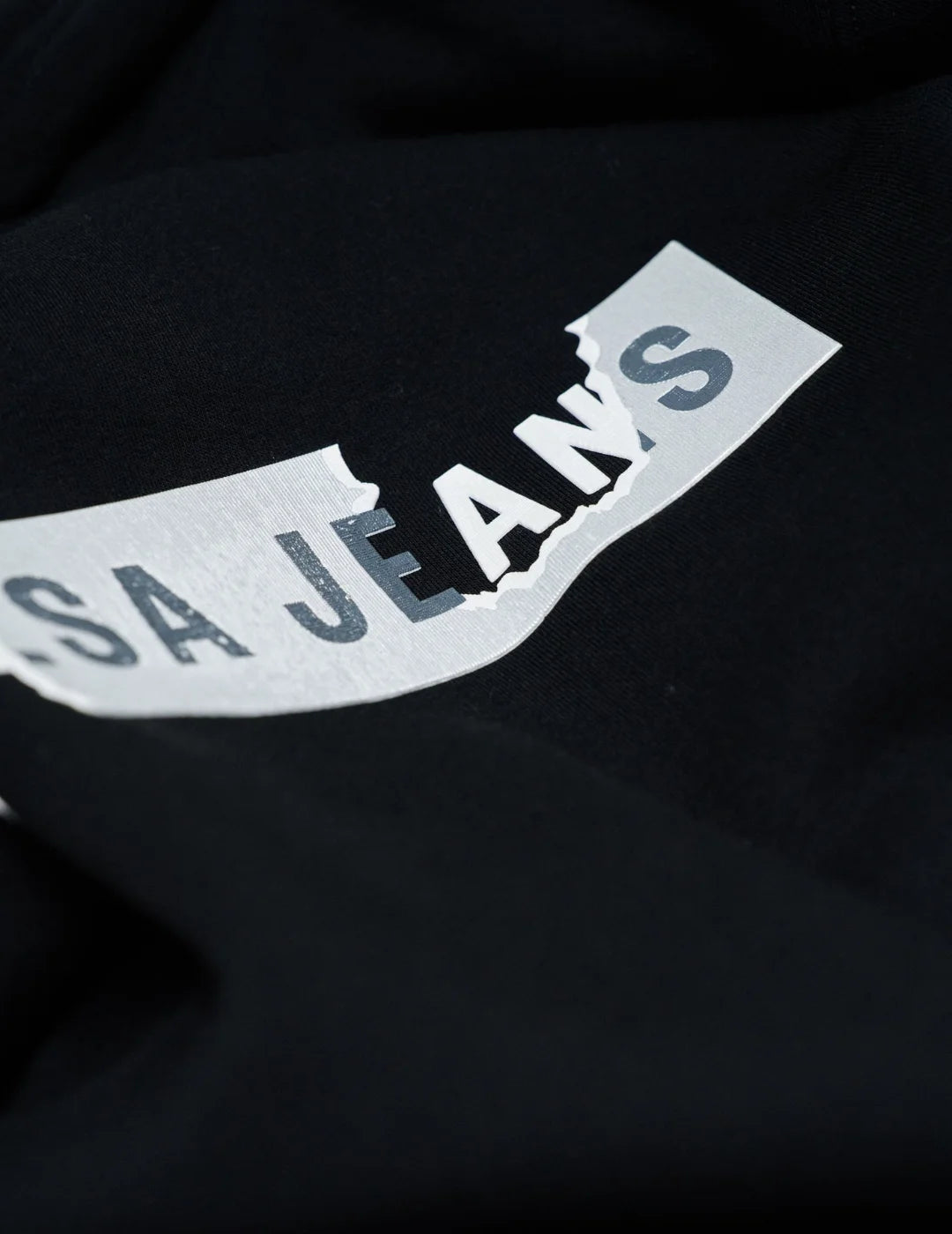 Sudadera Capucha Salsa Jeans Logo Foil Negro | Bicos de Fío
