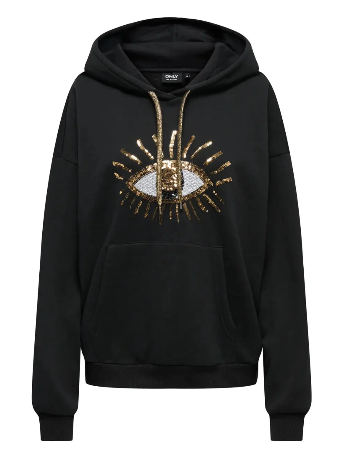 Sudadera ONLY Daze Sequins Negro | Bicos de Fío