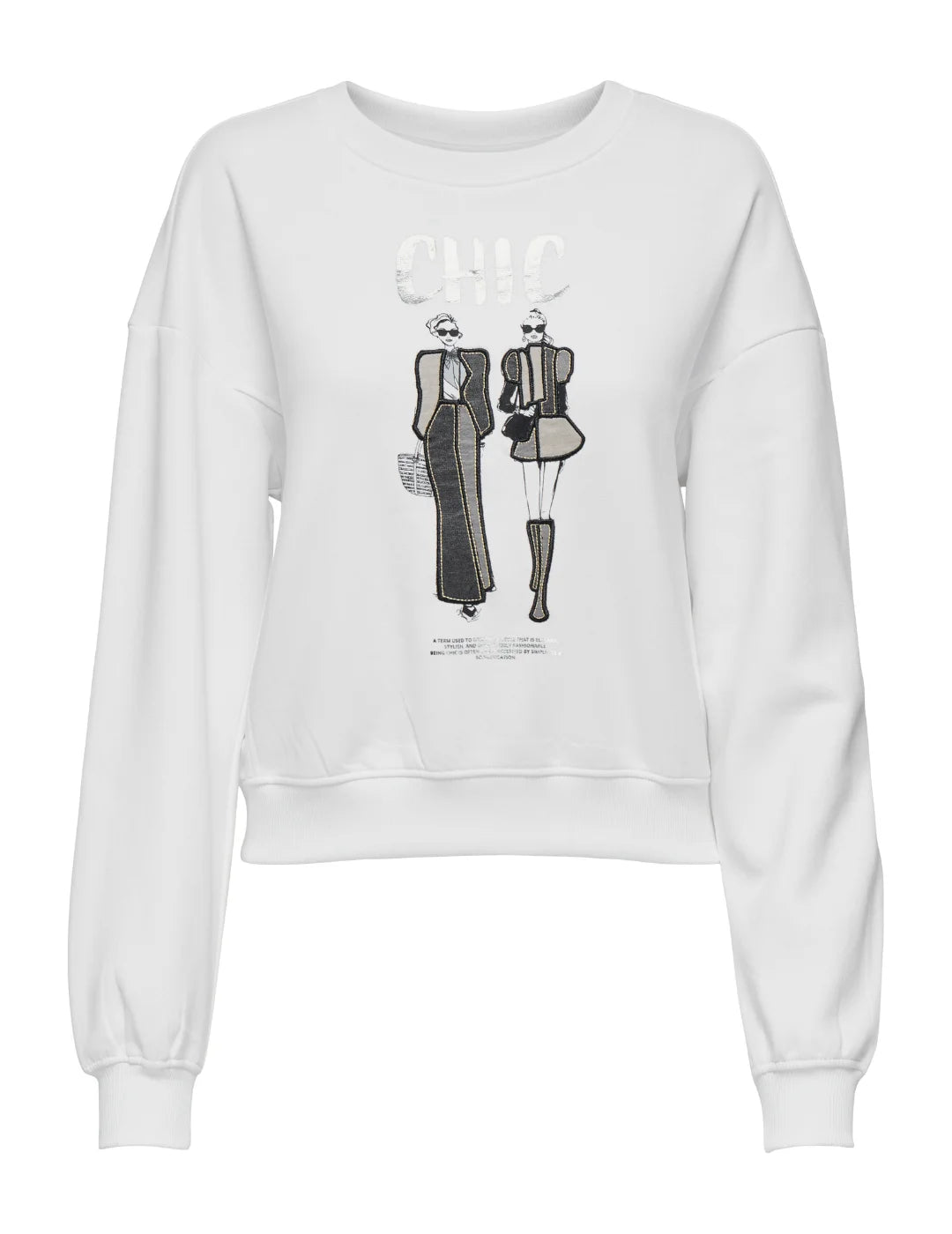 Sudadera ONLY Emily Chic Blanco | Bicos de Fío