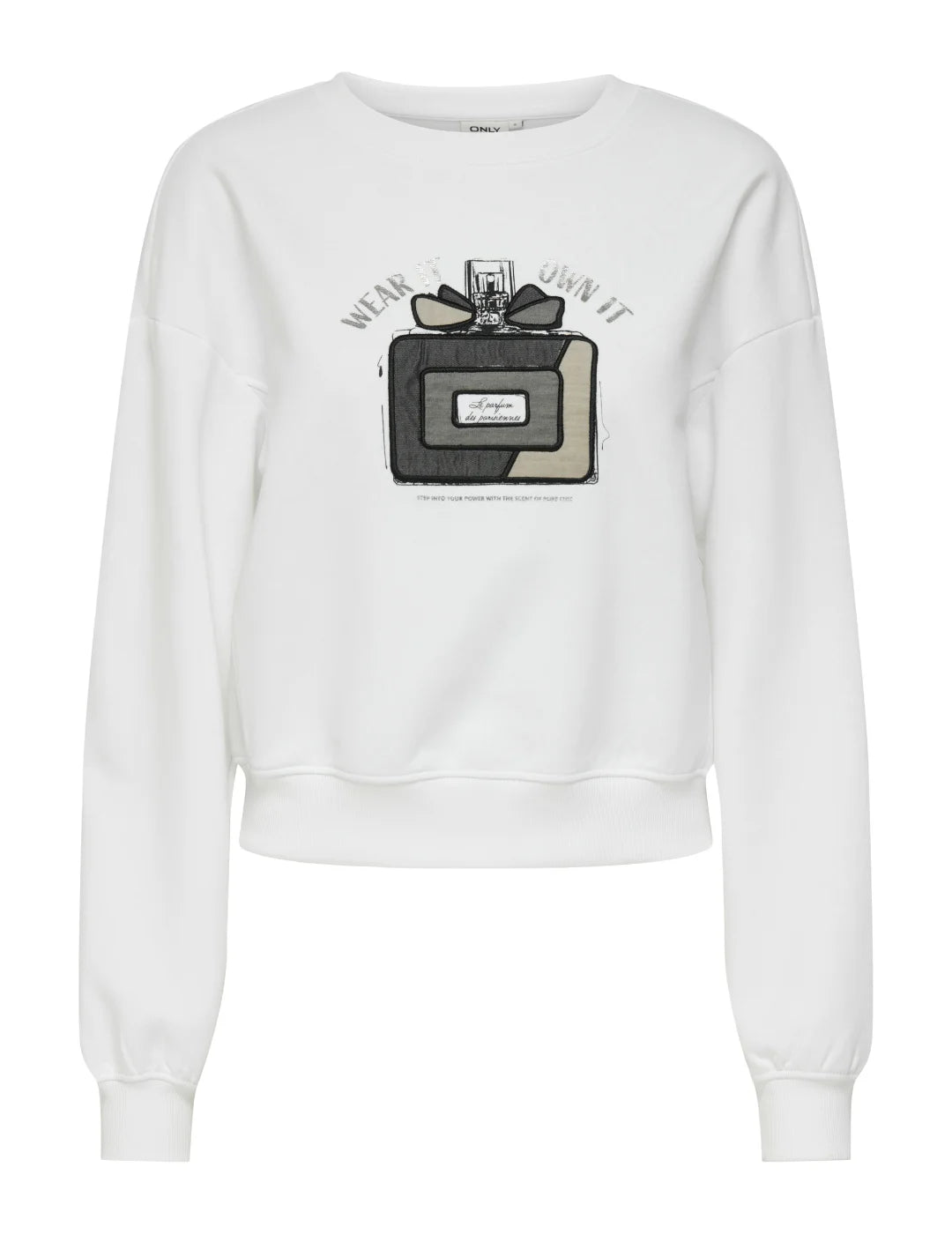 Sudadera ONLY Emily Parfum Blanco | Bicos de Fío