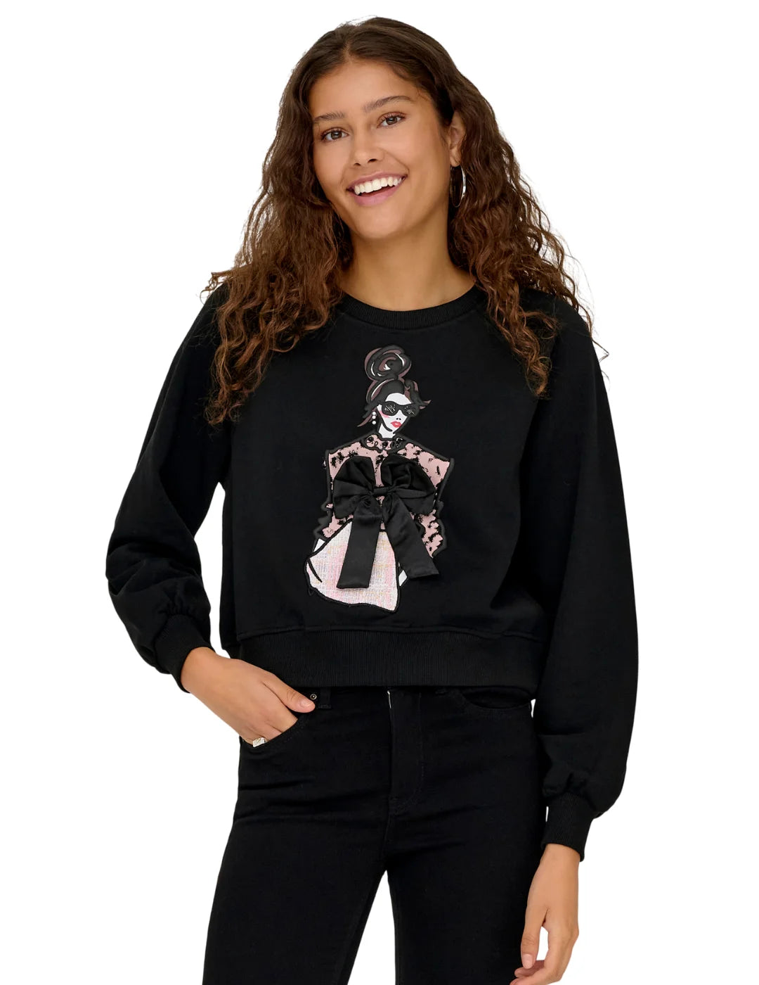 Sudadera ONLY Labinet Negro | Bicos de Fío