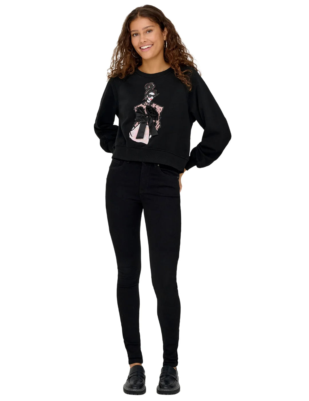 Sudadera ONLY Labinet Negro | Bicos de Fío