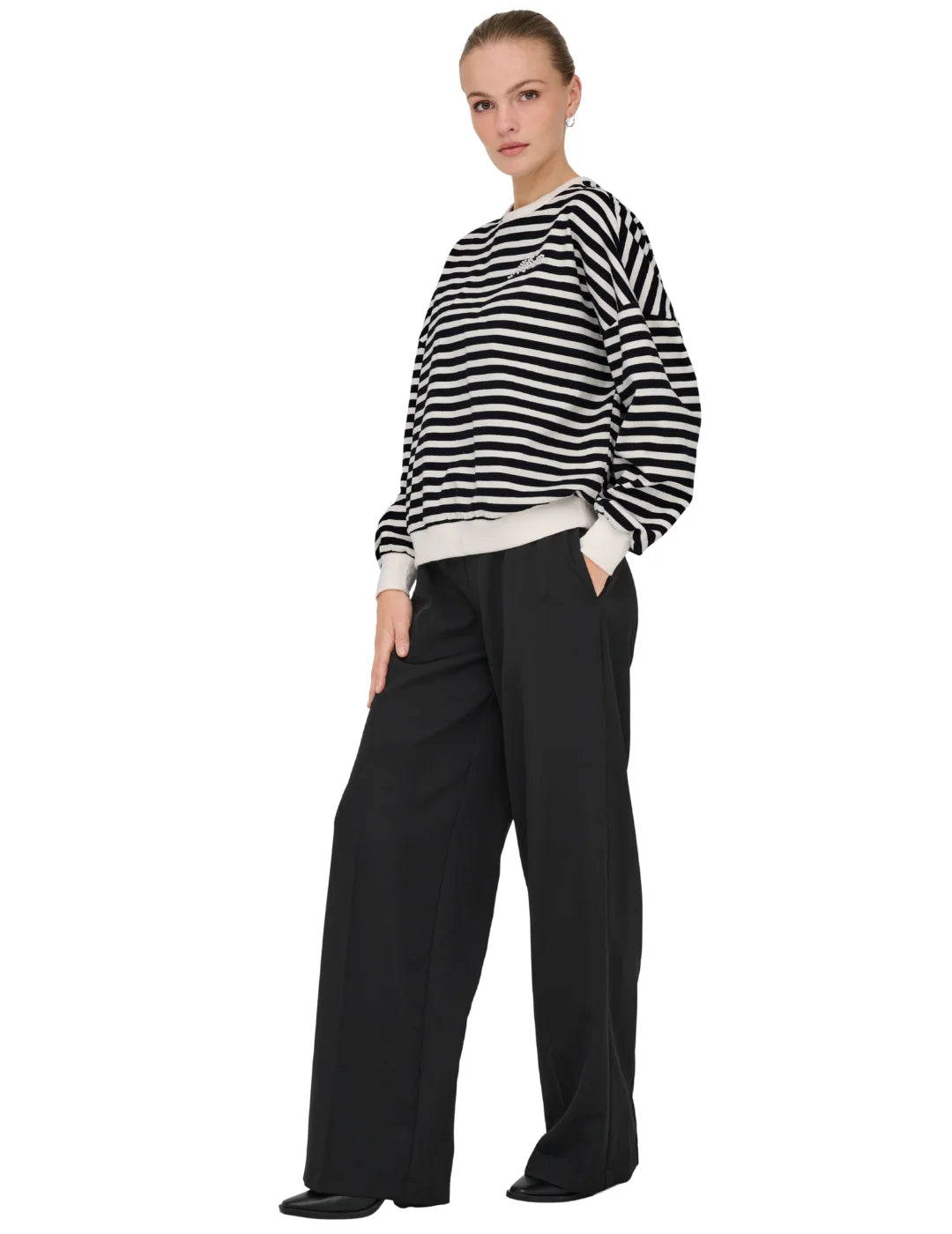 Sudadera Rayas ONLY Liza Negro | Bicos de Fío