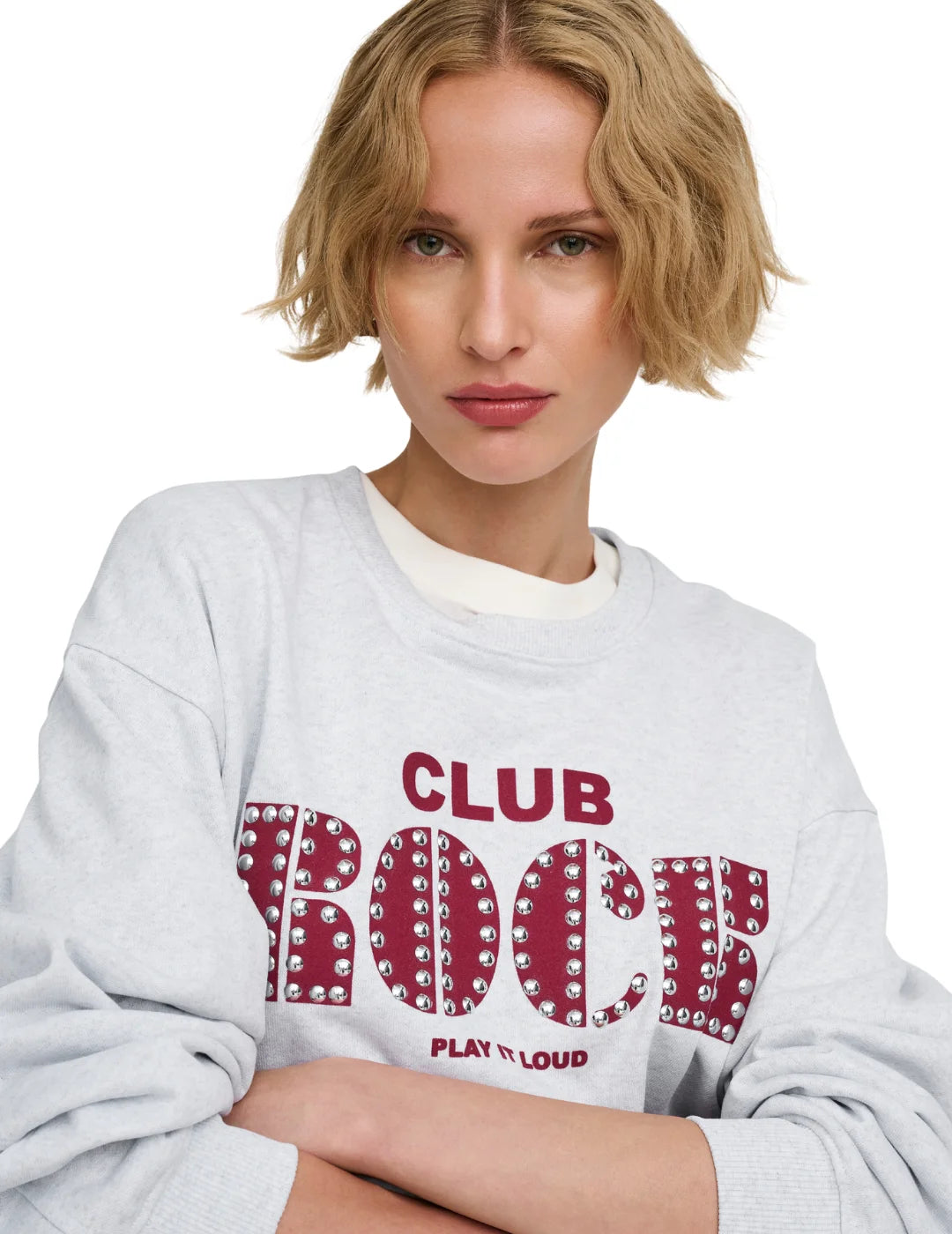 Sudadera ONLY Olise Gris | Bicos de Fío