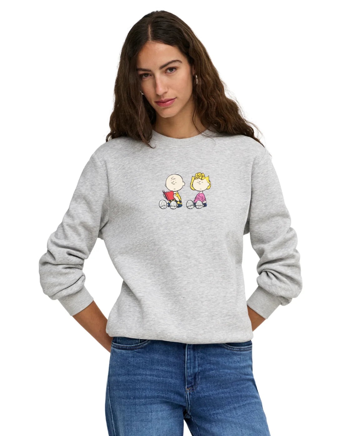 Sudadera ONLY Snoopy Gris | Bicos de Fío