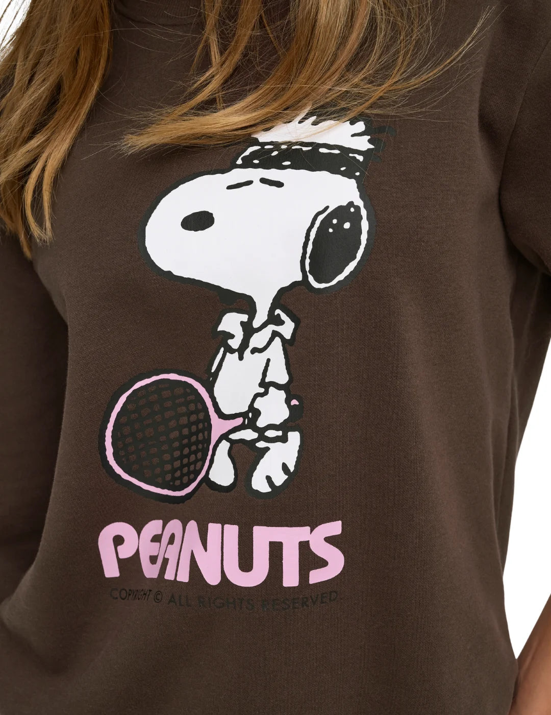 Sudadera ONLY Snoopy Marrón | Bicos de Fío