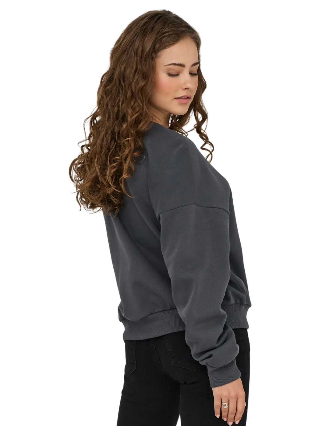 Sudadera ONLY Tammie Love Gris | Bicos de Fío