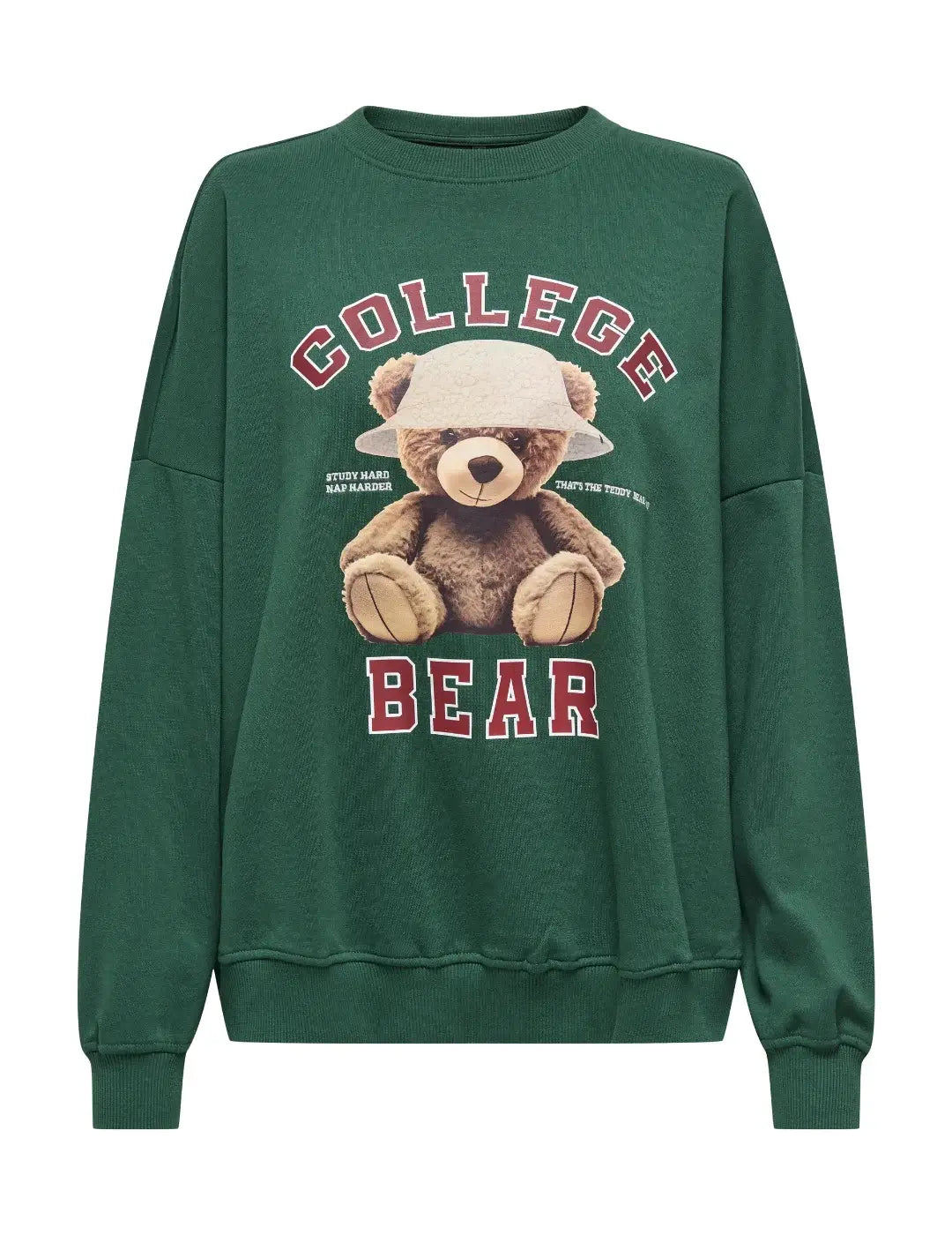 Sudadera ONLY Bila Oso Verde | Bicos de Fío