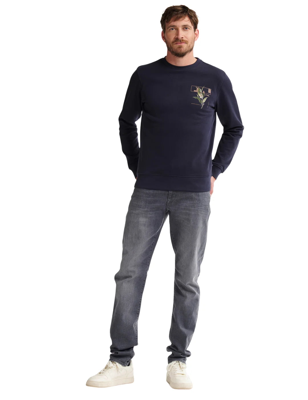 Sudadera Petrol Industries Logo Flor Azul Marino | Bicos de Fío