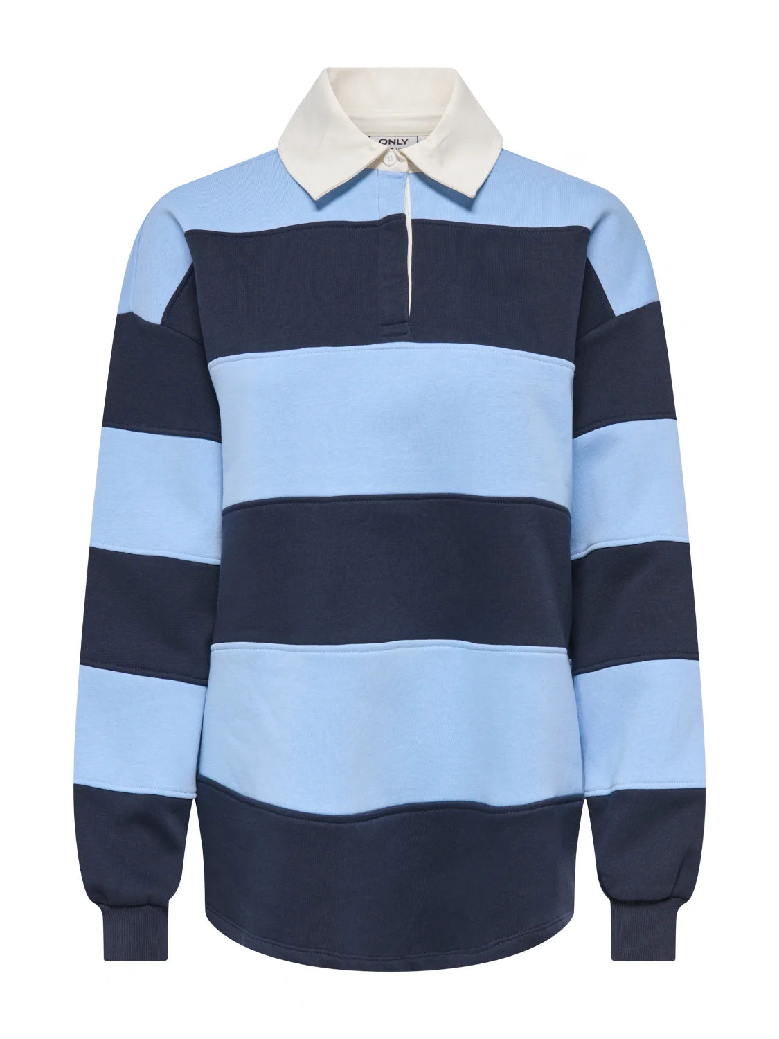 Sudadera Polo ONLY Nara Rayas Azul | Bicos de Fío