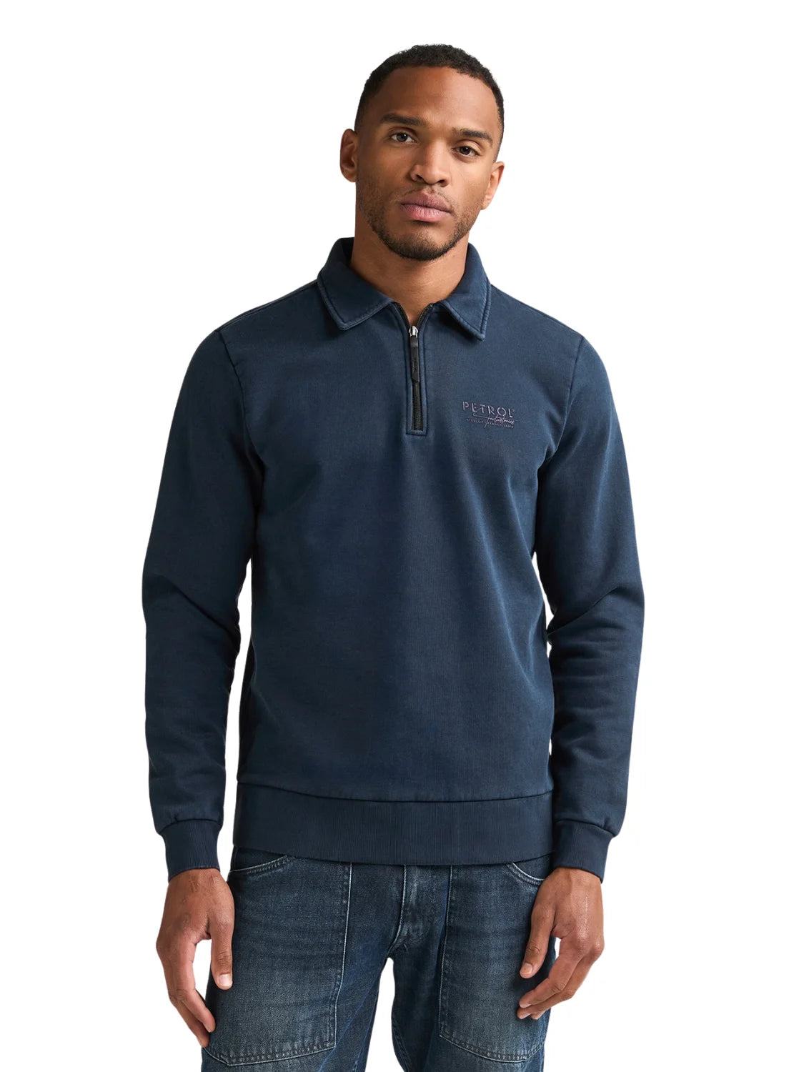 Sudadera Polo Petrol Industries Millhall Azul Marino | Bicos de Fío