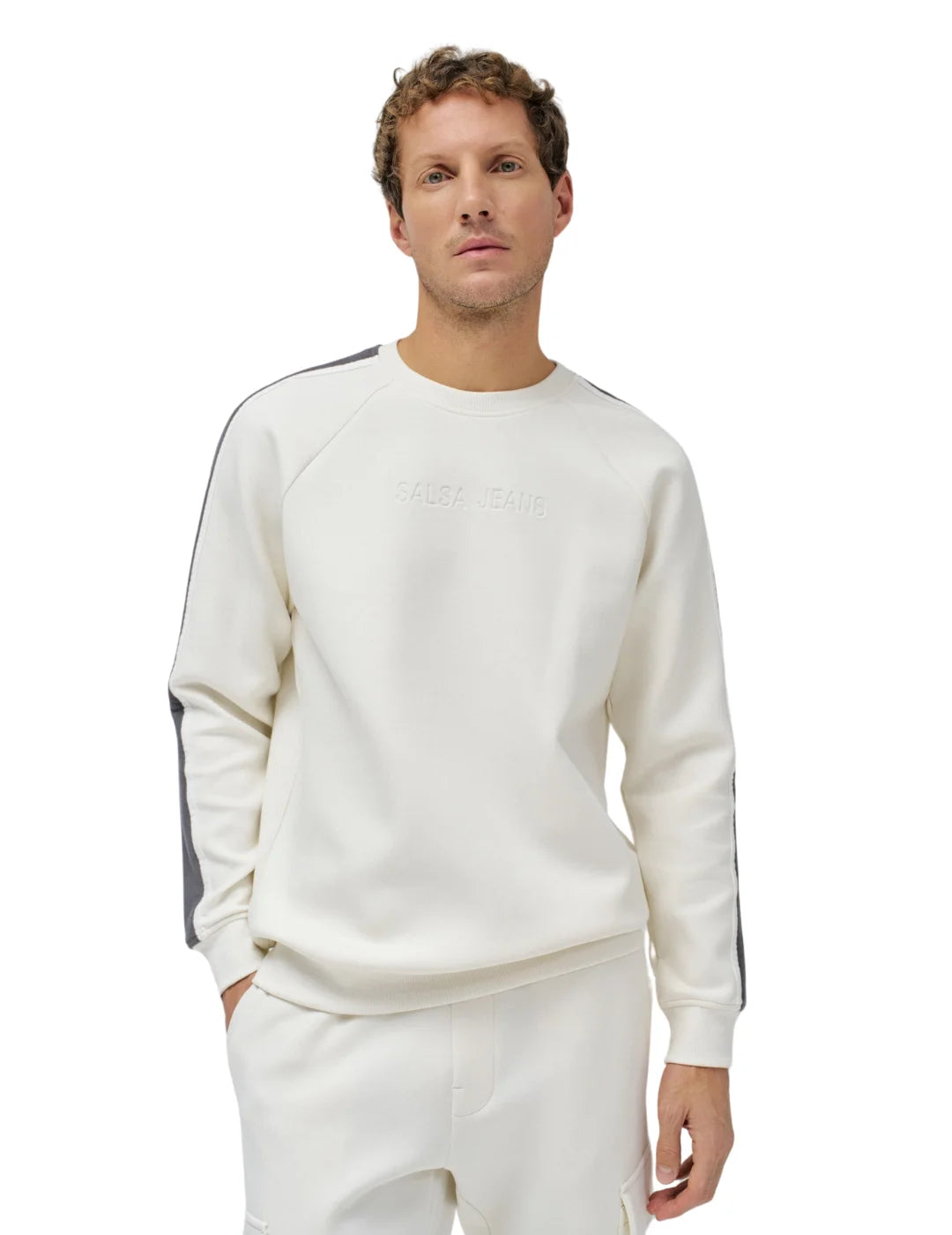 Sudadera Franja Lateral Salsa Jeans Arena | Bicos de Fío