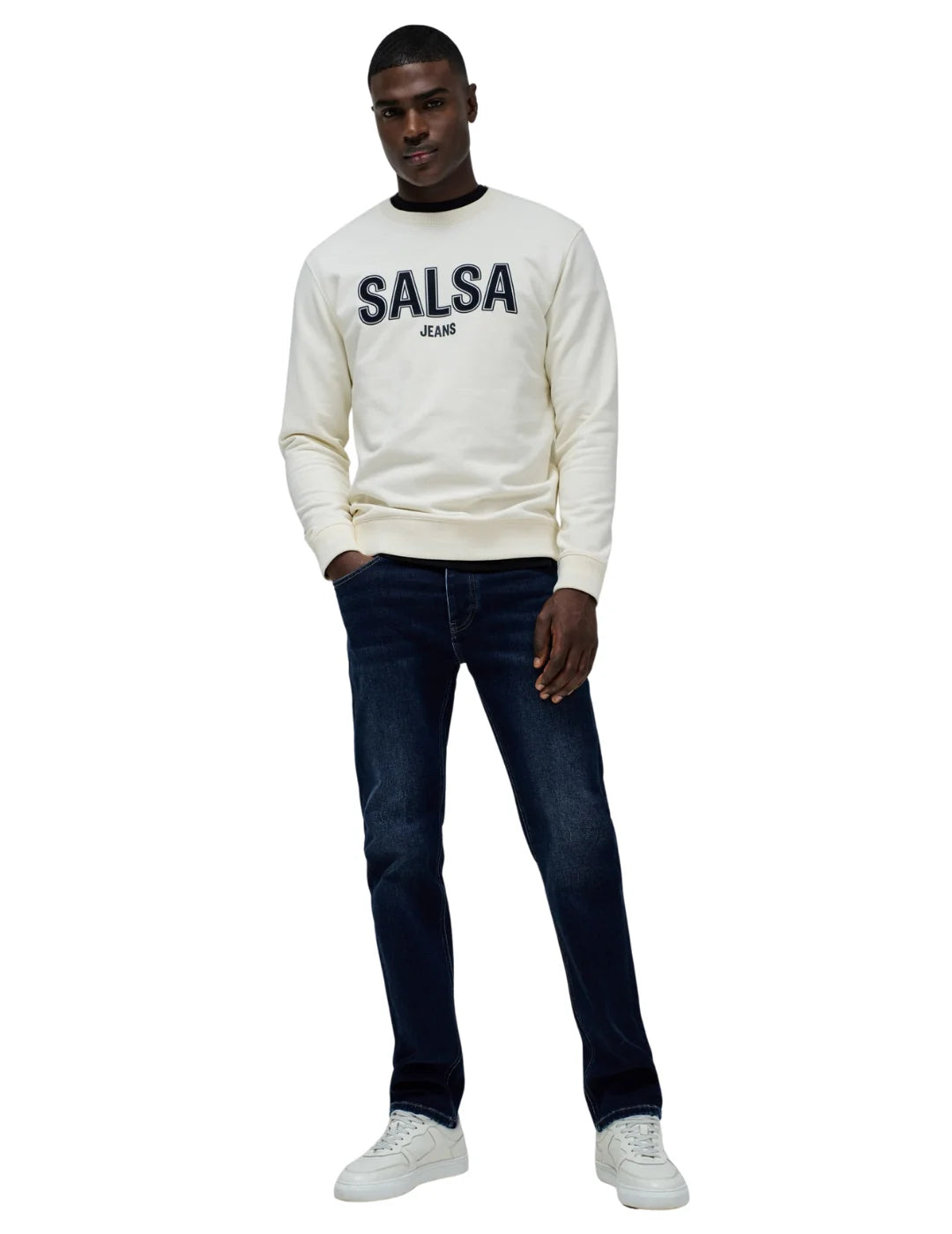 Sudadera French Terry Salsa Jeans Blanco | Bicos de Fío