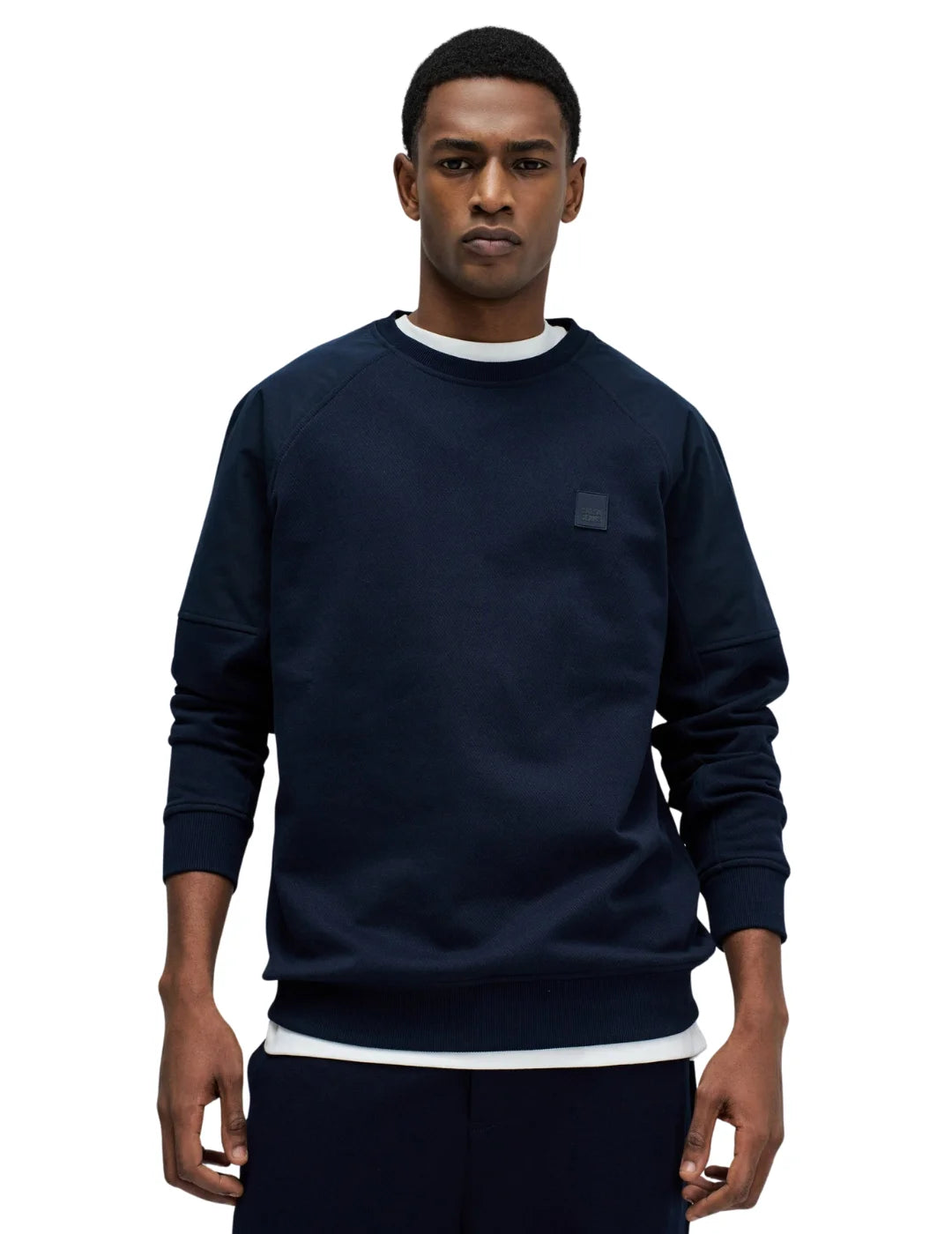 Sudadera Salsa Jeans Logo Cuadrado Azul Marino | Bicos de Fío