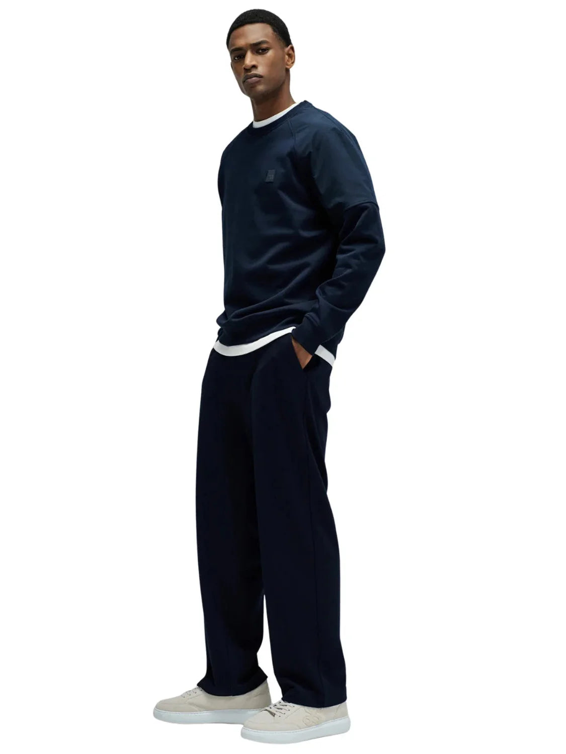 Sudadera Salsa Jeans Logo Cuadrado Azul Marino | Bicos de Fío