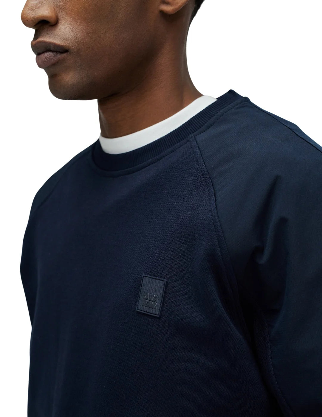 Sudadera Salsa Jeans Logo Cuadrado Azul Marino | Bicos de Fío