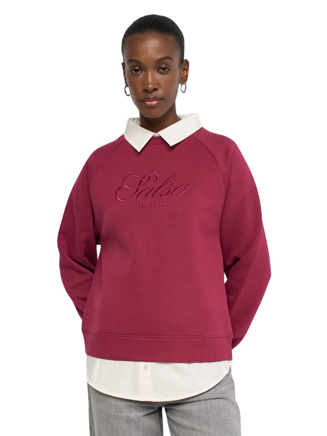 Sudadera Twofer Salsa Jeans Rojo | Bicos de Fío