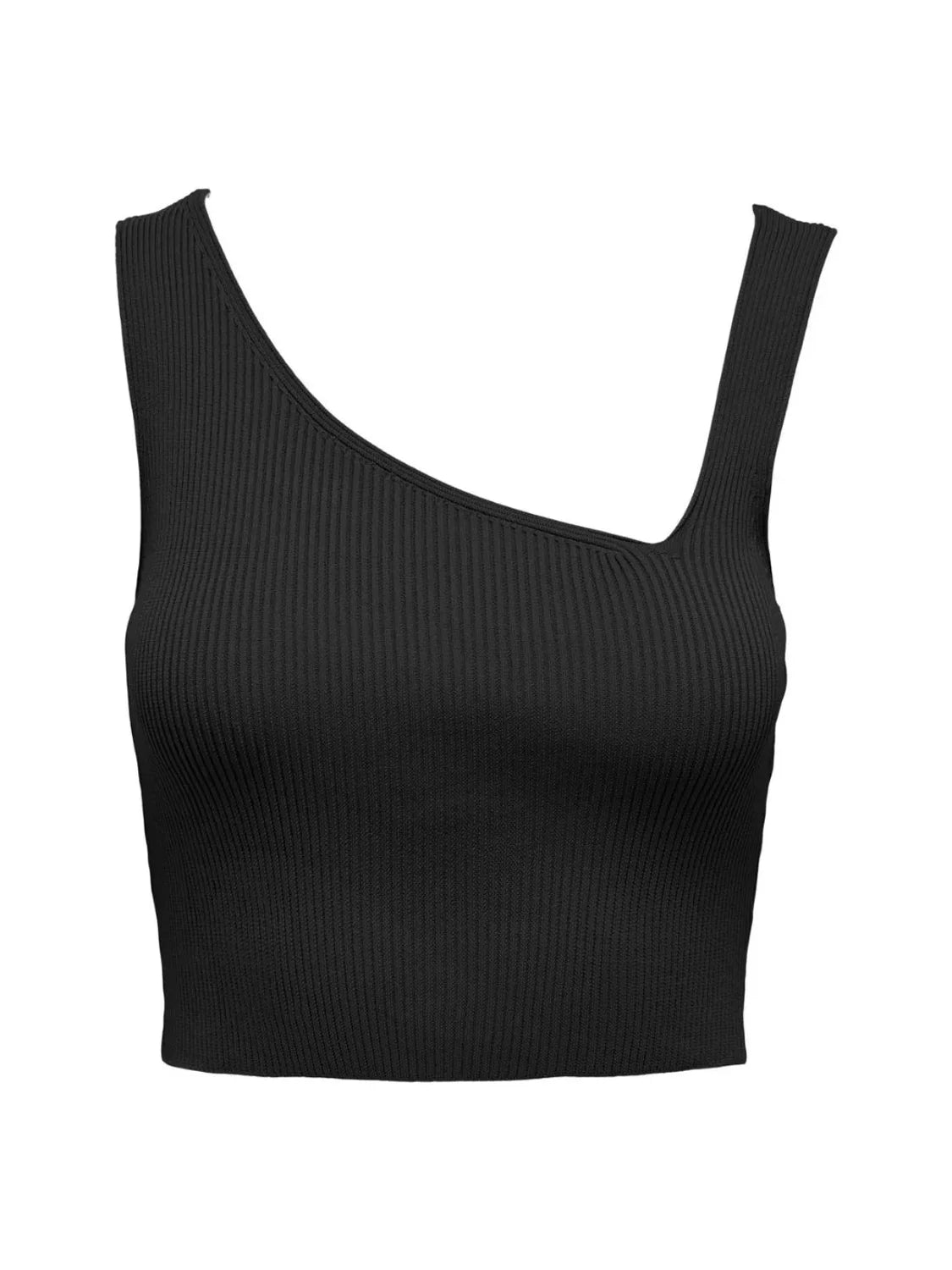 Crop Top Asimétrico Only Onltatianna Negro | Bicos de Fío