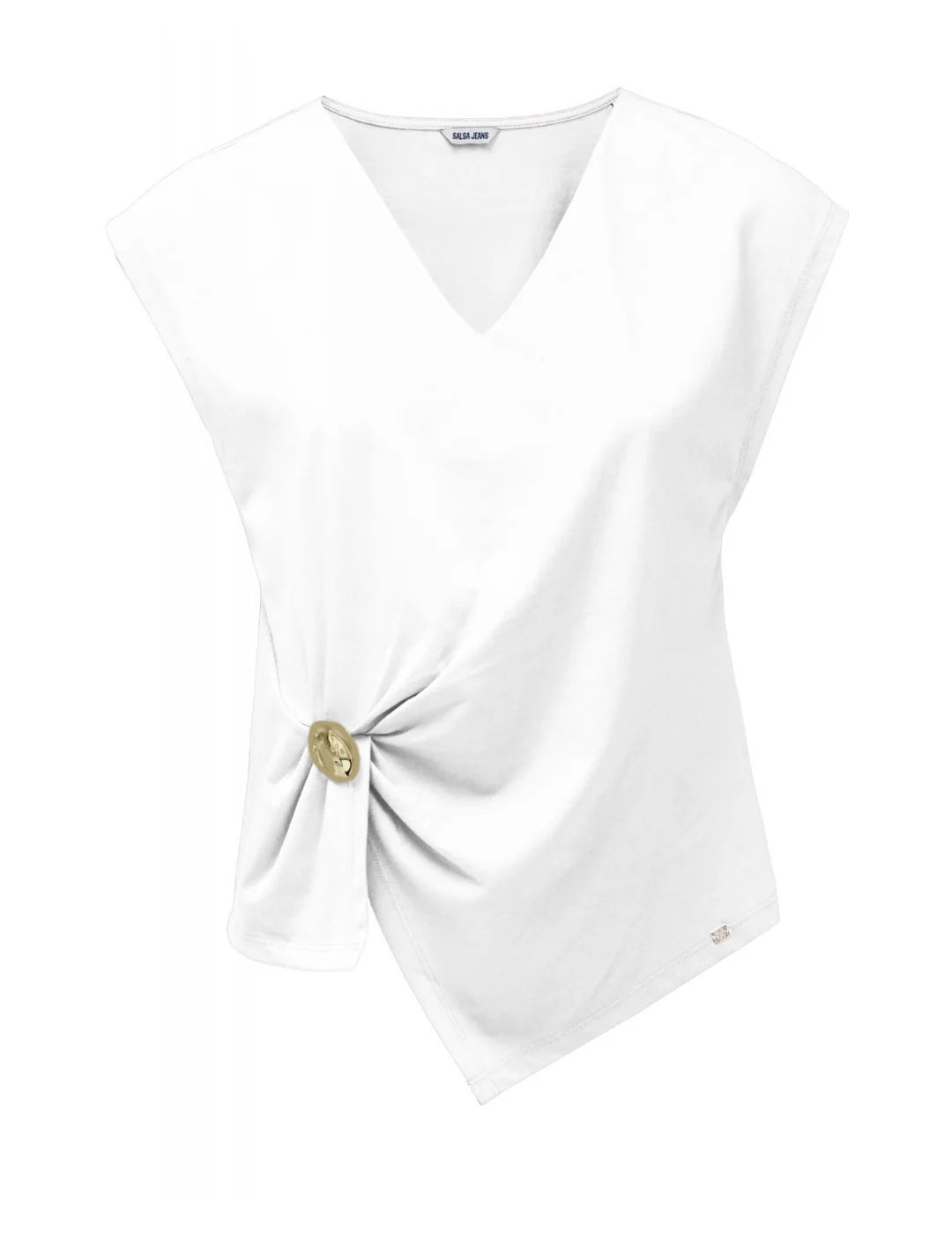 Top Asimétrico Salsa Jeans Metal Blanco | Bicos de Fío