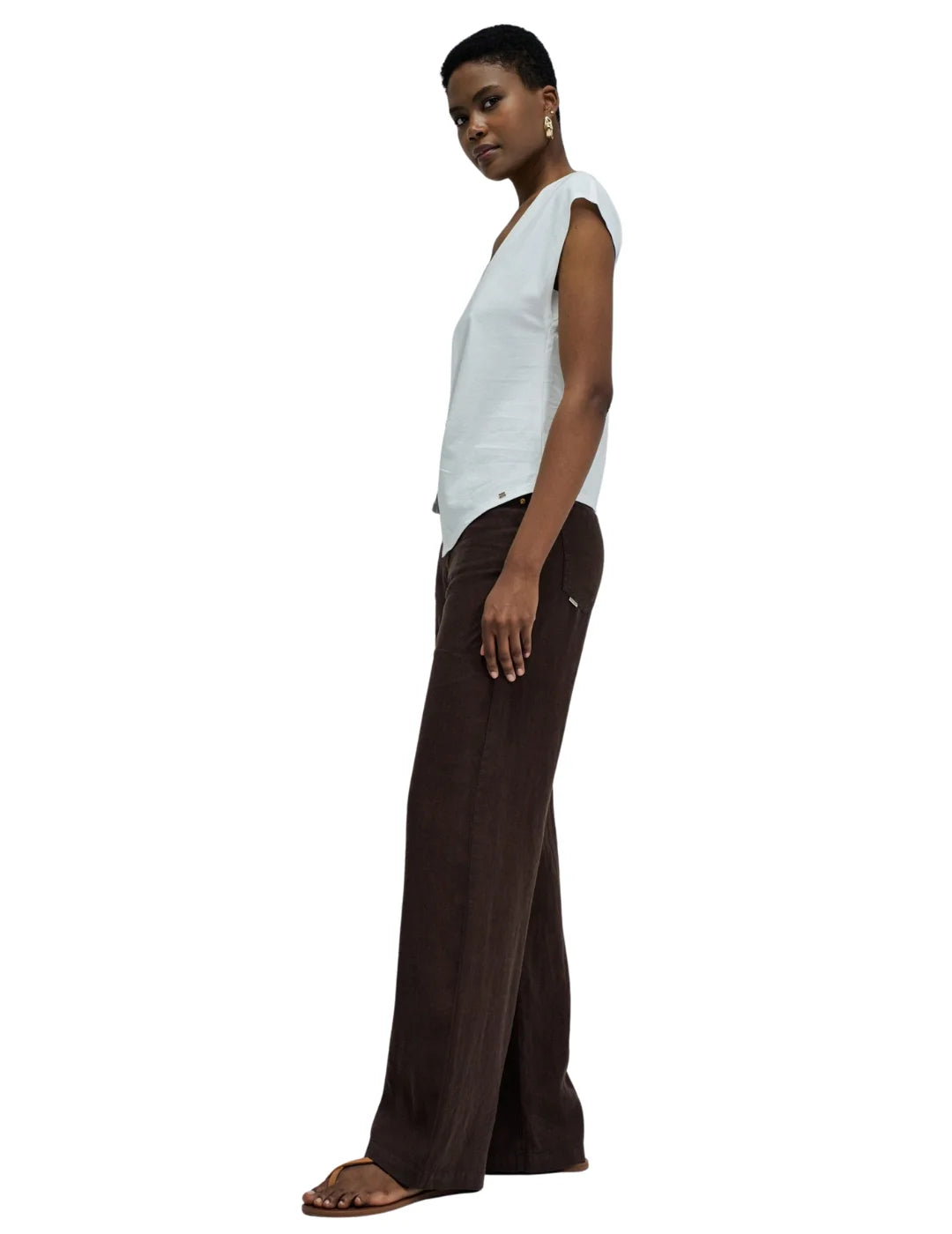 Top Asimétrico Salsa Jeans Metal Blanco