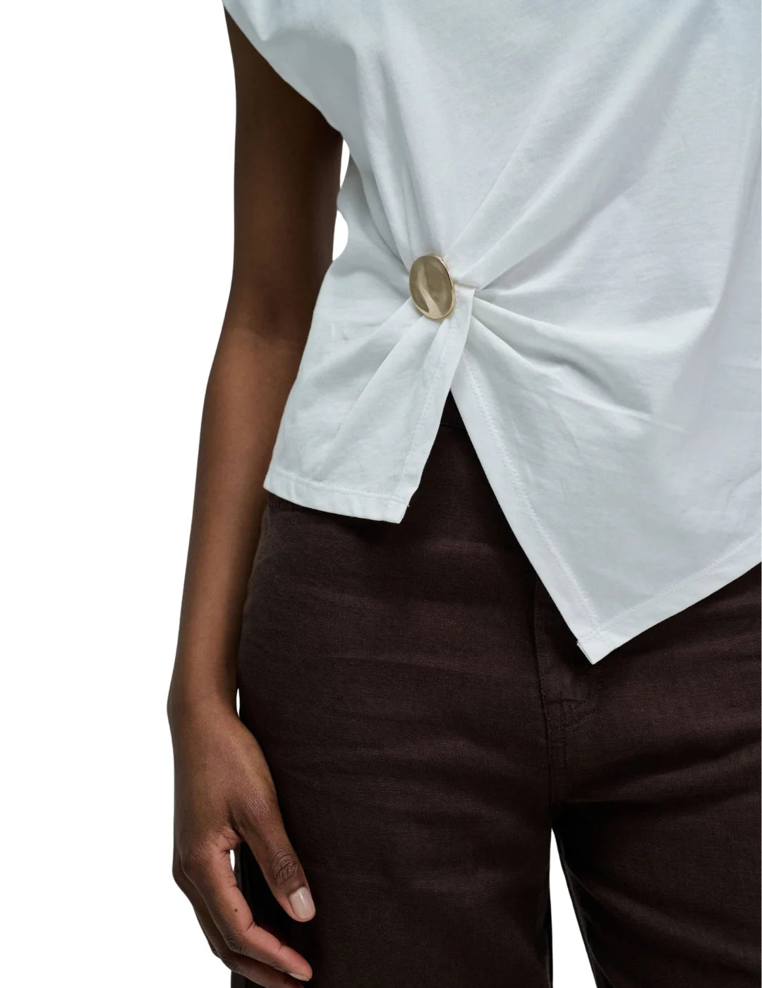 Top Asimétrico Salsa Jeans Metal Blanco