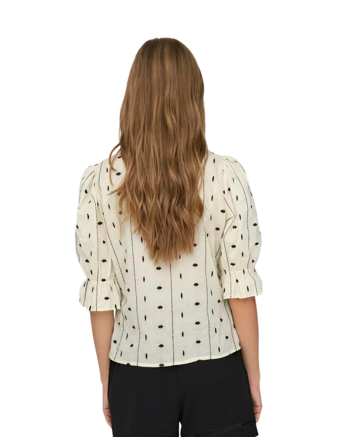 Top Estampado Only Onljasmin Beige | Bicos de Fío