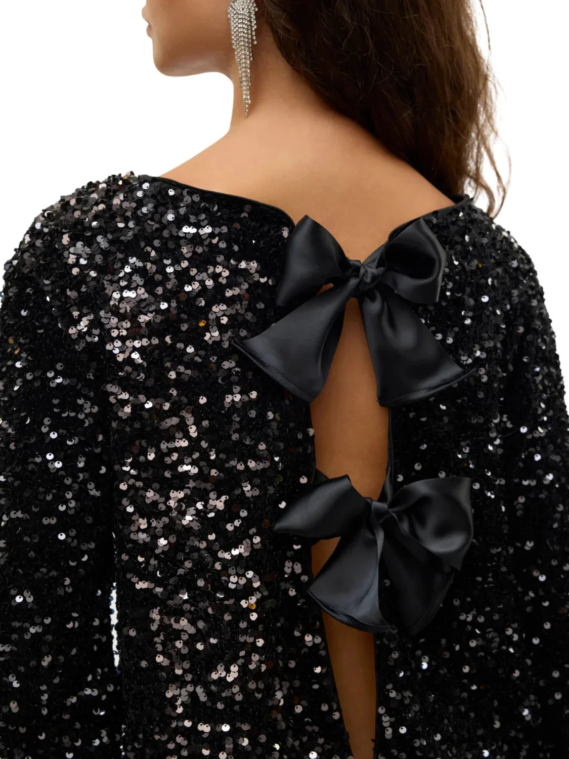 Top Lentejuelas Vero Moda Laila Negro | Bicos de Fío